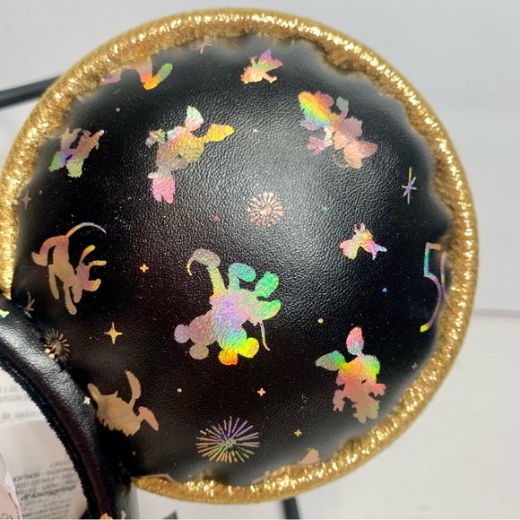 NWT. Disney 50th anniversary black and gold castle ears. Black with gold - Picture 8 of 9